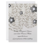 brown and white bird damask pattern announcement