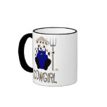 Brown And White Farmer Cow Brown Cowgirl mugs