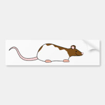 Brown and White Hooded Pet Rat. Bumper Stickers
