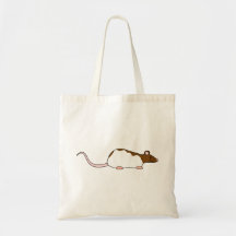 Brown and White Hooded Pet Rat. Canvas Bags