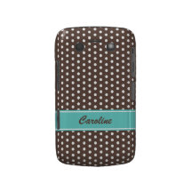 Brown and white polka dots BlackBerry Bold case