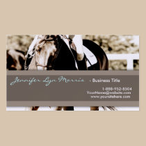 Brown and White Show Horse business cards