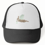 Brown Angel Rabbit With Green Wings hats
