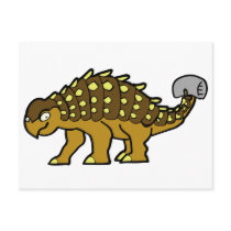 Brown Ankylosaurus Post Cards