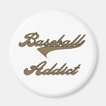 Brown Baseball Addict Fridge Magnets