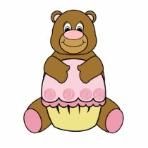 Brown Bear With Pink Cupcake
