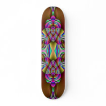 Brown Beige Fractal Skateboard