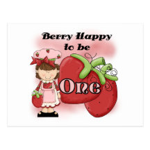 Brown Berry First Birthday Tshirts and Gifts Post Card