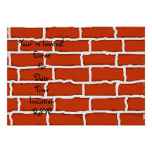 Brown brick wall background invitations