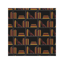 Brown, Burgundy and Mustard Colour Books on Shelf. Gallery Wrapped Canvas