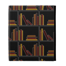 Brown, Burgundy and Mustard Colour Books on Shelf. iPad Folio Cover