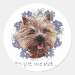 Brown Cairn Terrier Forget-me-not Stickers
