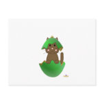 Brown Cat Green Christmas Ornament Postcard