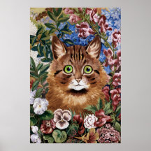Brown Cat in The Garden Poster Print