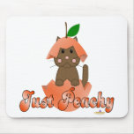 Brown Cat Peach Just Peachy Mouse Pads
