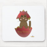 Brown Cat Red Christmas Ornament Merry Christmas Mouse Mats