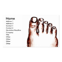 Brown Chalk Hand-drawn Foot Business Cards