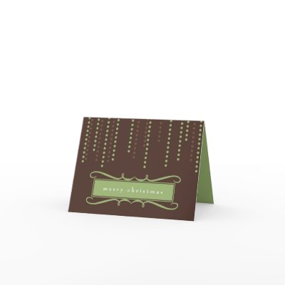 Brown chic icicles Christmas holiday business logo Greeting Card by FidesDesign