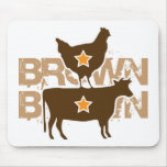 Brown Chicken Brown Cow - Grunge Mouse Mat