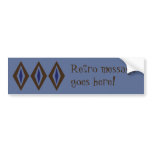 Brown & Cobalt Retro Diamond Trio bumper stickers