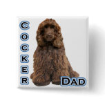 Brown Cocker Spaniel Dad 4 Button