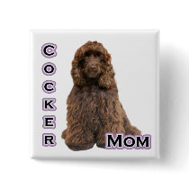 Brown Cocker Spaniel Mum 4 - Button