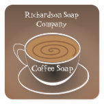 Brown Coffee Cup Coffee Soap Label