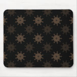 Brown Cog Wheels Pattern. Fractal Circles. Custom mousepads