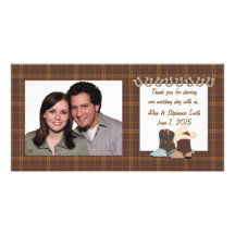 Brown Country Western Thank You Photo Cards