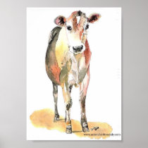 brown cow for canvas matte posters