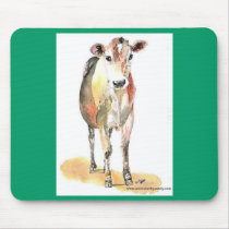 brown cow mouse pad