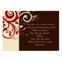 Brown/Cream/Red Reverse Swirl Business Cards