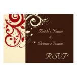 Brown/Cream/Red Reverse Swirl Custom Invite