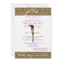 Brown Damask Wedding Inv. Personalized Invitations