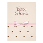 Brown Dots Baby Shower Invitations