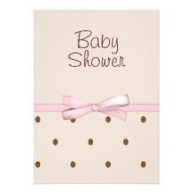 Brown Dots Baby Shower Invitations