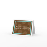 Brown dots with blue note card