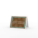 Brown dots with blue note card