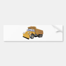 Brown Dump Truck Cartoon Bumper Sticker