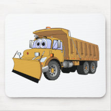 Brown Dump Truck Cartoon Mouse Pads