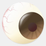 Brown Eye Ball Round Sticker