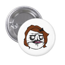 Brown Female Me Gusta Comic Rage Face Meme Pinback Buttons