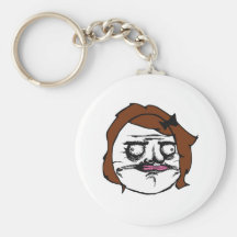Brown Female Me Gusta Comic Rage Face Meme Keychain
