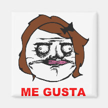 Brown Female Me Gusta Comic Rage Face Meme Fridge Magnets