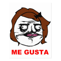 Brown Female Me Gusta Comic Rage Face Meme Postcards