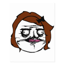 Brown Female Me Gusta Comic Rage Face Meme Postcards