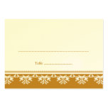 Brown filigree border wedding escort place card business card template
