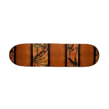 Brown Floral Leather Skateboard Decks