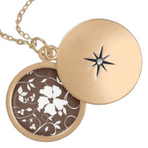 Brown Floral Pendant Necklace