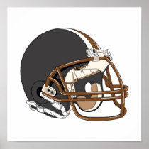 Brown Football Helmet Posters